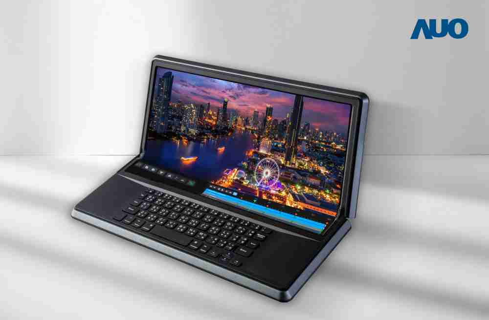 918.COM14.6吋Micro LED折迭显示屏幕，，搭配半径4mm的弯折绞炼，，，，以及高画素、、、、高亮度、、、高对比度的显示技术特点，，，，即便在大视角下仍保有绝佳色相与亮度